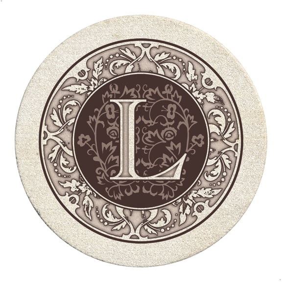 Thirstystone Monogram Letter L Absorbent Sandstone Coaster 4-Pack
