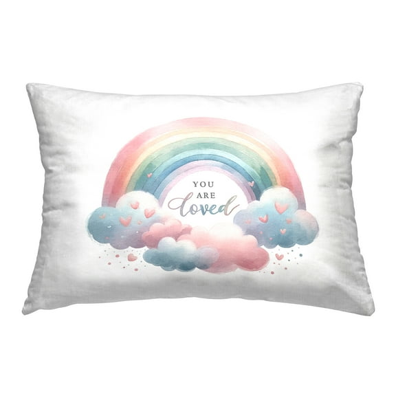 Stupell Industries Rainbow with Soft Hearts Decorative Printed Throw Pillow Design by Amanda Greenwood