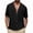 Black, variant on Mens Casual Button Up Shirt Solid Color Short Sleeve Collared Summer Vacation Relaxed Fit Top Summer Beach Dress Shirt