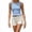 Blue, variant on Women Shirred Tank Top Ruffle Sleeveless Tanks Slim Fit Frill Smocked Camisole Tops Summer Fashion Streetwear Clothes White, Size XL