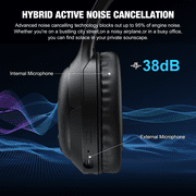 Headphones, AUOSHI Active Noise Cancelling Headphones, 55H Playtime, Over Ear Wireless Bluetooth5.3 Headphones with Mic, Blocks Engine Noise, Black