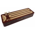 thumbnail image 6 of 12 1/2" 2 TRACK CONTINUOUS Cribbage Board BLOODWOOD Corner Games Won Storage Box, 6 of 7