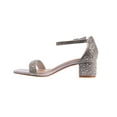 thumbnail image 3 of Ninety Union Lady Couture Dazzle 2 Inch Mid Block Heel Rhinestone Sandal, Silver, 8, 3 of 5