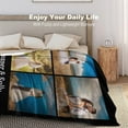 thumbnail image 5 of Custom Blanket with Photo Personalized Customized Picture Name Text Logo Blankets Birthday Anniversary Wedding Memorial Gifts for Dad Mom, Grey, 28"x36" Blankets, 5 of 5