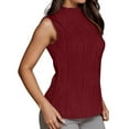 thumbnail image 4 of Tank Tops for Women Camisole Mock Neck Textured For Business Blouse Sleeveless Basic Tight T Shirts, 4 of 7