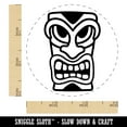 thumbnail image 2 of Hawaiian Tiki Head Self-Inking Rubber Stamp Ink Stamper - Pink Ink - Small 3/4 Inch, 2 of 7