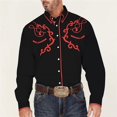thumbnail image 1 of Camisa con solapa tribal occidental para hombre, diseño de cuadros, moda para deportes al aire libre, informal, primavera y verano , talla grande, 1 of 6