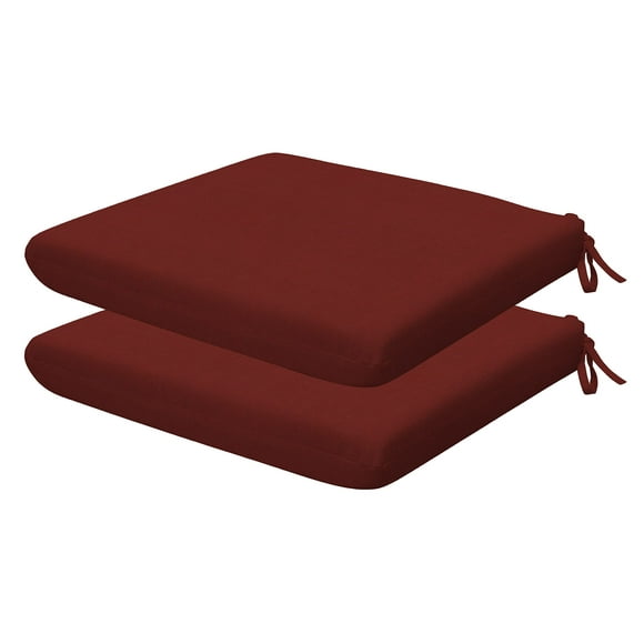 Honeycomb Indoor/Outdoor Textured Solid Henna Universal Seat Cushion: Recycled Fiberfill, Weather Resistant, Comfortable and Stylish Pack of 2 Patio Cushions: 18" W x 17.5" D x 2.5" T