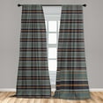 thumbnail image 4 of Ambesonne Buffalo Check Curtains, Tartan Lines Pattern, Pair of 28"x84", Pale Brown and Purple Grey, 4 of 4