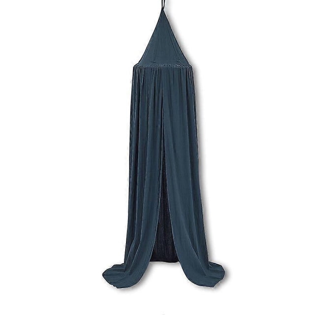 Children's Bed Canopy Round Dome Kids Room Decoration Cotton Mosquito Net Kids Princess Play Tent Dark Green