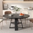 thumbnail image 6 of Round Dining Table Modern Extendable Dining Table with Removable Leaves for Kitchen, 6 of 9