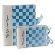 Woven Ribbon Baby Book and Photo Album, Blue