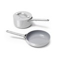 thumbnail image 1 of Juego de mini utensilios de cocina Caraway - Sartén de cerámica antiadherente (1.05 qt, 8") Cacerola para salsa (1.75 qt) y estante de almacenamiento - No tóxico, libre de PTFE y PFOA - Apto para horn, 1 of 5