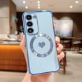 thumbnail image 5 of Magnetic Charging Case for Samsung Galaxy S23 Plus 6.6 ‘’ [ Compatible with MagSafe ] Cute Heart Plating Shockproof Soft Bumper Case with Full Camera Lens Protection for Women (Sierra Blue), 5 of 11
