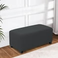thumbnail image 2 of SM Stretchable Light Grey Square Ottoman Cover - Breathable and Washable Foot Stool Protector - Fits Sofa Stool and Low Stool, 2 of 5