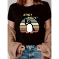 thumbnail image 1 of Cute penguin Print Crew Neck T-shirt, Four seasons casual short-sleeved round neck T-shirt, Women'S Clothing, 1 of 7