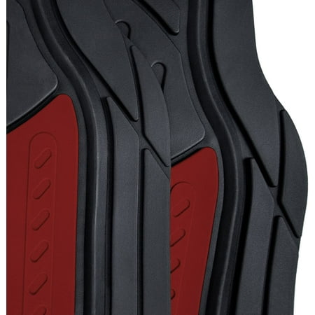 LIUYANG Automotive Floor Mats - Heavy-Duty Monster Eye Rubber Floor Mats for Cars, Universal Fit Full Set, Climaproof Floor Mats, Trimmable Floor Mats for Most Sedan, SUV, Truck Floor Mats Burgundy