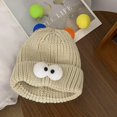 thumbnail image 1 of Gorro de lana con forma de monstruo de ojos grandes y dibujos animados para mujer, otoño e invierno, bonito y divertido gorro de punto para pareja que hace que la cara parezca pequeña, 1 of 6