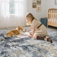thumbnail image 4 of UERMEI 6x9 Washable Area Rugs for Living Room, Modern Abstract Printed Rug, Vacuum-Friendly, Non Slip Indoor Rug for Bedroom Dining Room Home Decor Carpet, Dark blue, 4 of 8