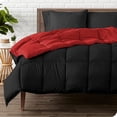 thumbnail image 2 of Bare Home Queen Contract - Reversible Colors - Goose Down Alternative - Ultra -Soft - Premium 1800 Series - All Season Heatth - Colterador de ropa de cama (Queen, Negro/Rojo) Bare Home Accesorios Hogar, 2 of 2