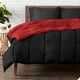 thumbnail image 2 of Bare Home Queen Contract - Reversible Colors - Goose Down Alternative - Ultra -Soft - Premium 1800 Series - All Season Heatth - Colterador de ropa de cama (Queen, Negro/Rojo) Bare Home Accesorios Hogar, 2 of 2
