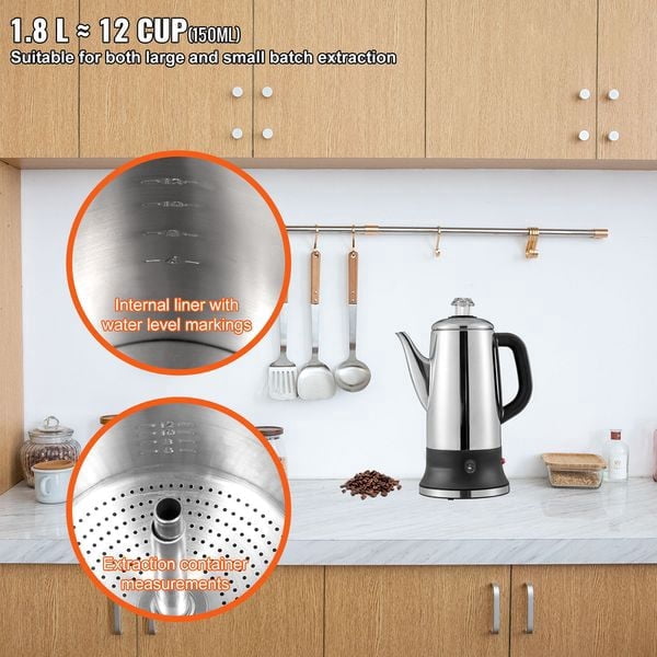 West Bend, Coffee Percolator, 12-Cup, Stainless Steel - Walmart.com