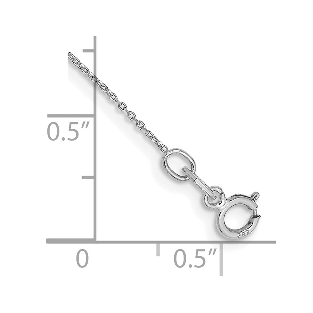 Primal Gold 10 Karat White Gold 0.6mm Diamond-cut Cable Chain Anklet