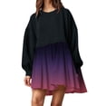 thumbnail image 1 of TJAZFJPA Robe Sans Bretelles Mode Femme Robe Chandail en Molleton Surdimensionnée Manches Longues Col Rond Pull Hauts Coupe Décontractée Chandails en Molleton Mini Robe Robe Rapunzel Robe Perle, 1 of 4