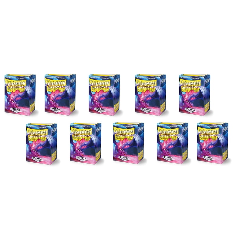 10 Packs Of Matte Purple Dragon Shield Standard Size Card Sleeves - Premium Display Case Quality