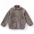 thumbnail image 7 of Caqnni Girls Fall Jacket Kids Fleece Jacket Girls and Toddlers' Sherpa Fleece Jacket Pullover Hooded Sweatshirt Winter Color Block Button Hoodie Jacket Coat with Pocket (Z01-Grey,3-4 Years), 7 of 7