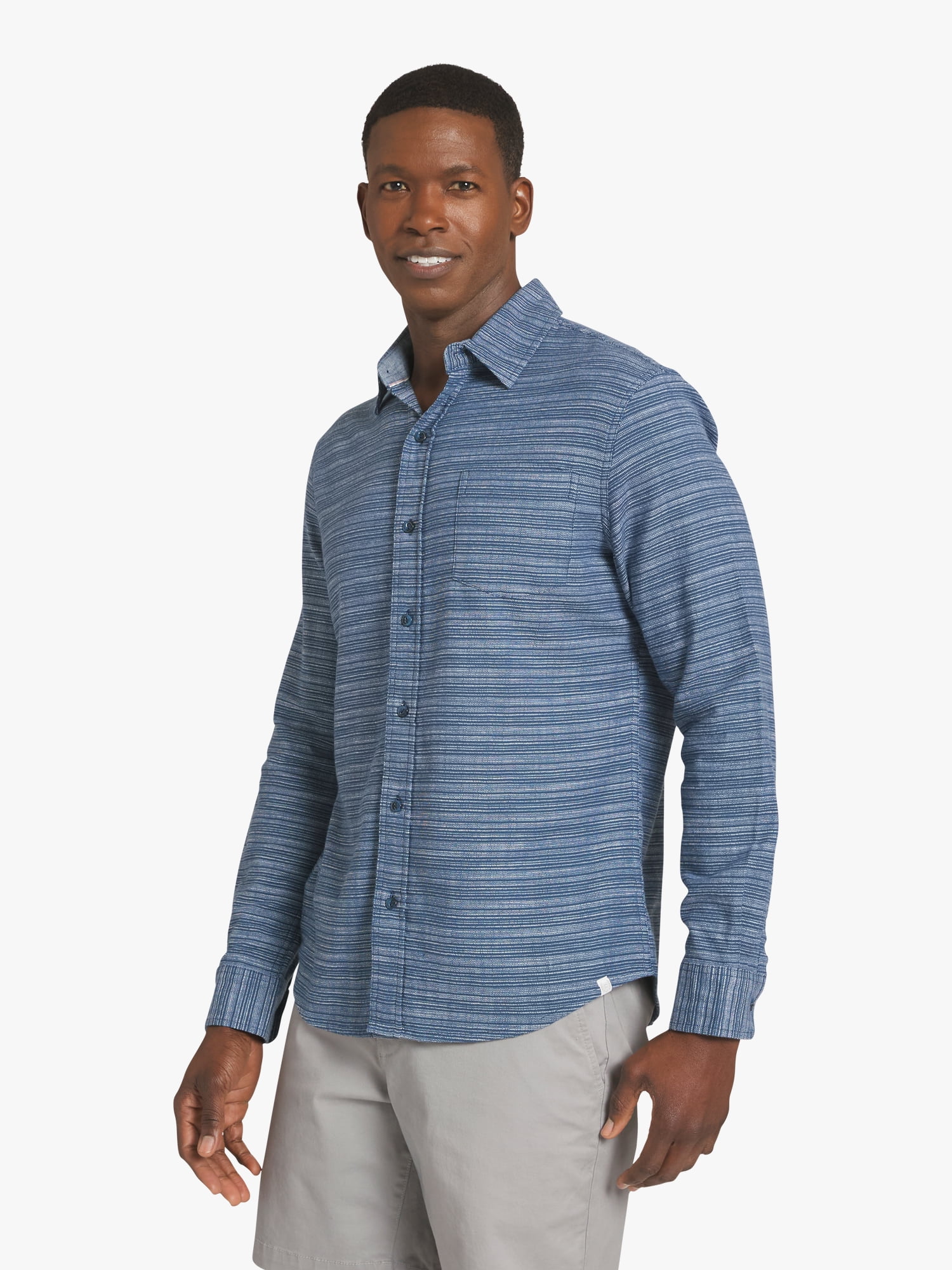 Chaps Men's & Big Men's Long Sleeve Texured Woven Shirt, Sizes S-3XL