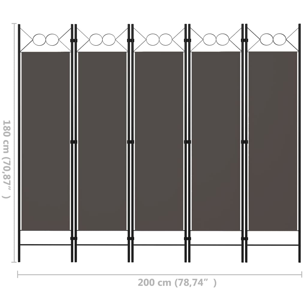 vidaXL 4-Panel Black Freestanding Folding Room Divider 63"x70.9"