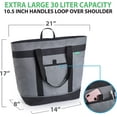 thumbnail image 4 of Jumbo Insulated Cooler Bag (Gray) with HD Thermal Insulation - Premium, Collapsible Soft Cooler Makes a Perfect Insulated Grocery Bag, Food Delivery Bag, Travel Insulated Bag, or Beach Cooler Bags, 4 of 5