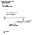 thumbnail image 3 of Regadera Cuadrada 20cm Con Brazo Y Chapeton Rubinett Acero inóxidable Cromada Espejo De Lujo, 3 of 6