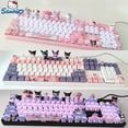 thumbnail image 2 of Teclado mecánico de 87/104 teclas Sanrio Kawaii Kuromi My Melody Cinnamoroll Teclado para juegos de anime con conexión en caliente Eje rojo té verde, 2 of 5