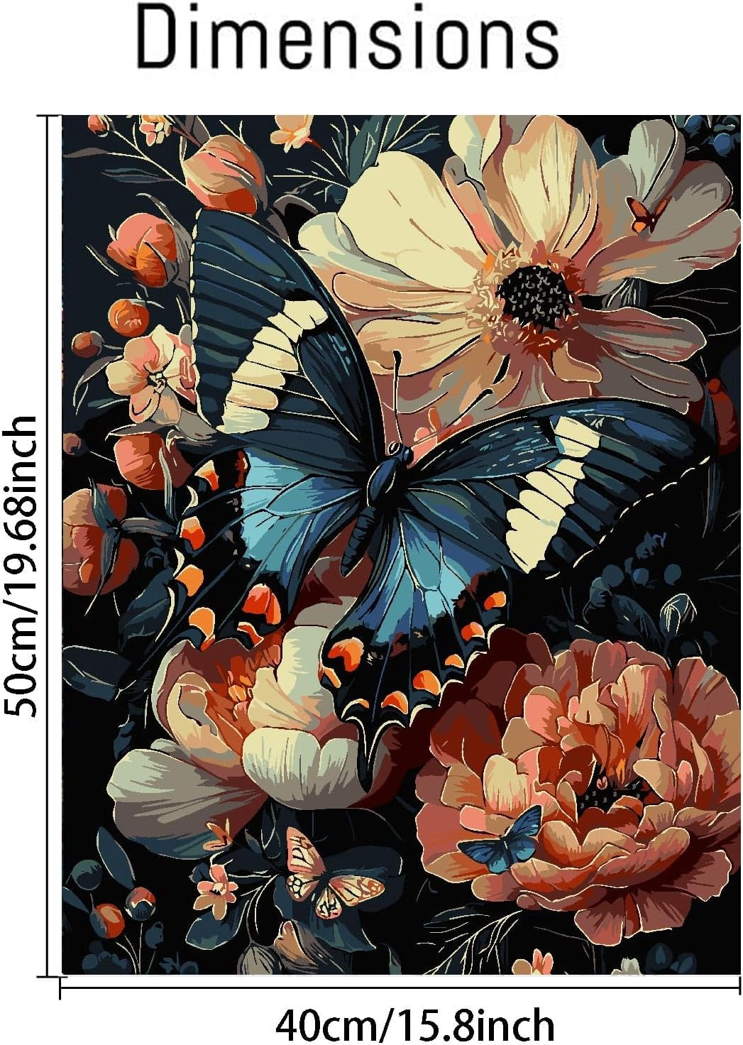 Flowers Paint by Numbers for Adults Beginner, Flowers DIY Acrylic Paint by Numbers Kit, Adult Paint by Number Kits on Canvas for Home Decor Gift 16x20 Inch,MT20746-US,16"x20"