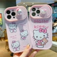 thumbnail image 2 of Sanrio Cat 3D Hello kitty, funda de teléfono con ventana deslizante, protección de cámara con soporte para Iphone 11, 12, 13 Pro Max, X, Xs, Xr Fivean LED, 2 of 2