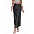 thumbnail image 2 of Skirt for Women Elegant High Waisted A Line Satin Skirts Midi Bodycon Skirt Black S, 2 of 10