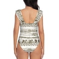 thumbnail image 6 of Yiaed Rice Harvest Print Women's Ruffled One Piece Swimsuit V Neck Swimwear Slimming Monokini for Woman-XX-Large, 6 of 8