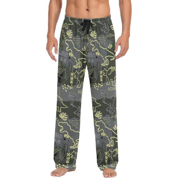 GZHJMY Dinosaur Pajama Pants for Men, Lounge Pants Lightweight Men Pajama Bottoms with Drawstring Pockets, Christmas New Year Birthday Gifts, Medium