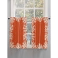 thumbnail image 3 of Kitchen Curtains 54 Inches length, Coastal Coral Window Treatment Curtain Drapes, Orange White Ocean Marine Nautical Beach Thermal Insulated Drapes for Basement Hotel RV, 42"x54", 2 Panels, 3 of 7