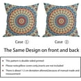 thumbnail image 5 of Boho Mandala Floral Pillow Covers 20X20 Inch Set of 2 Navy Blue Orange Abstract Flower Decorative Pillow Cases Colorful Retro Ethnic Cotton Linen Cushion Case Home Decor for Sofa Couch Porch Outdoor, 5 of 6