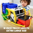 thumbnail image 5 of Large Friction Powered Garbage Truck Toy Set, Includes 1 Dumpster, 3 Trash Bins, and 30 Learning Cards for Kids, Boy Toys Birthday Gift, 5 of 10