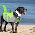 thumbnail image 2 of M, Chaleco salvavidas ajustable para perros de color verde con mango suave, chaleco salvavidas de flotación para piscinas, playas y paseos en bote para mascotas, 2 of 5