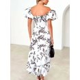 thumbnail image 6 of Women's Off Shoulder Floral Tiered Dress with Ruffle Details 100% Polyester Lightweight Dress for Summer and Everyday, 6 of 25