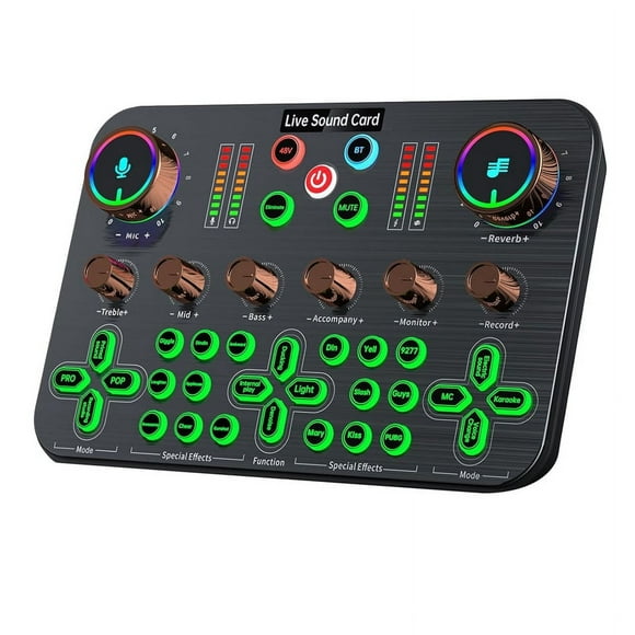 Gaming Audio Mixer, Streaming Audio Mixer, Audio Interface Sound Card for Live Streaming, Podcast Recording, PC, Guitar