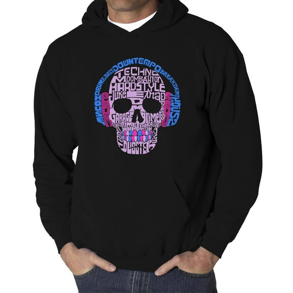 Men's Word Art Hooded Sweatshirt - Styles of EDM Music
