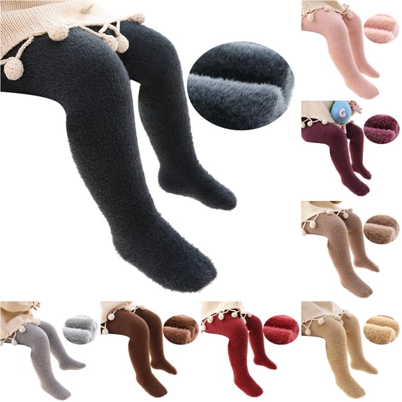 TinyBloomm Baby Girls Soft Warm Winter Tights Stocking Cotton Toddler Full Length Pants Tights Children Leggings Pantyhose, Size 6-12 Months