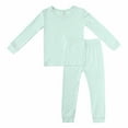 thumbnail image 2 of cfhntfmh Lounge Sets for Childrens Comfy Long Sleeve Round Neck Basic T-Shirts Warm Elastic Waist Long Pants Homewear Sets, 2 of 5