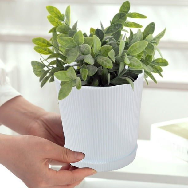 Xihbxyly Principal Macetas de Plástico Verde para Balcón, Huerto, Maceta Verde para Plantas, Contenedor con Base para El Hogar, Almacenamiento de Plantas Suculentas y Bonsáis.